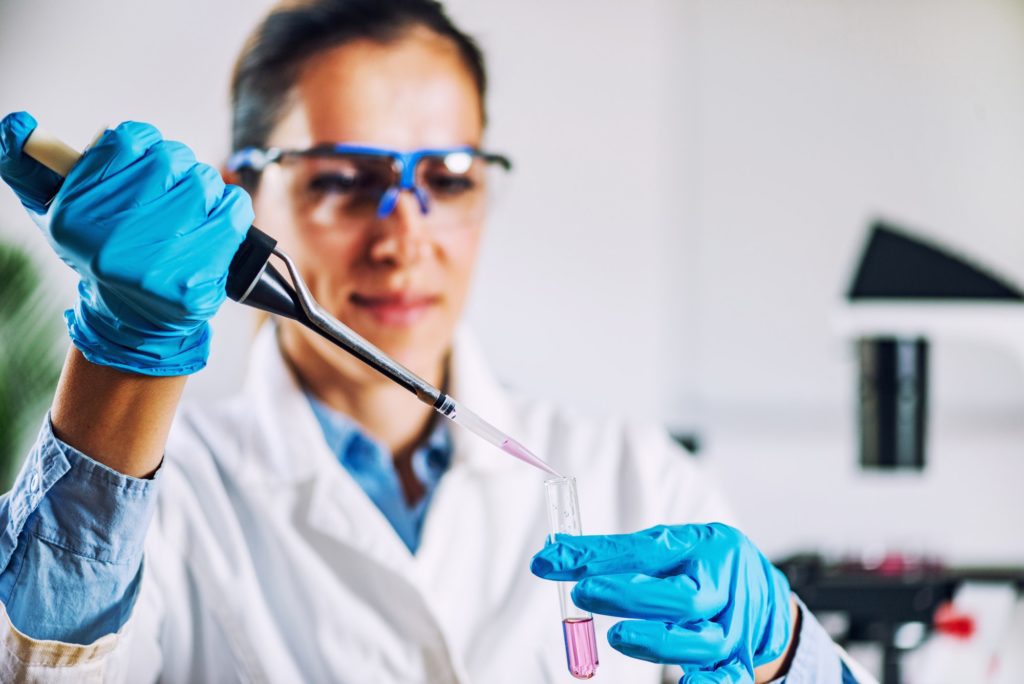 Scientist researching in laboratory